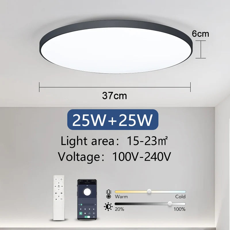 SmartGlow™ Smart LED Ceiling Light – Dimmable with App & Remote Control