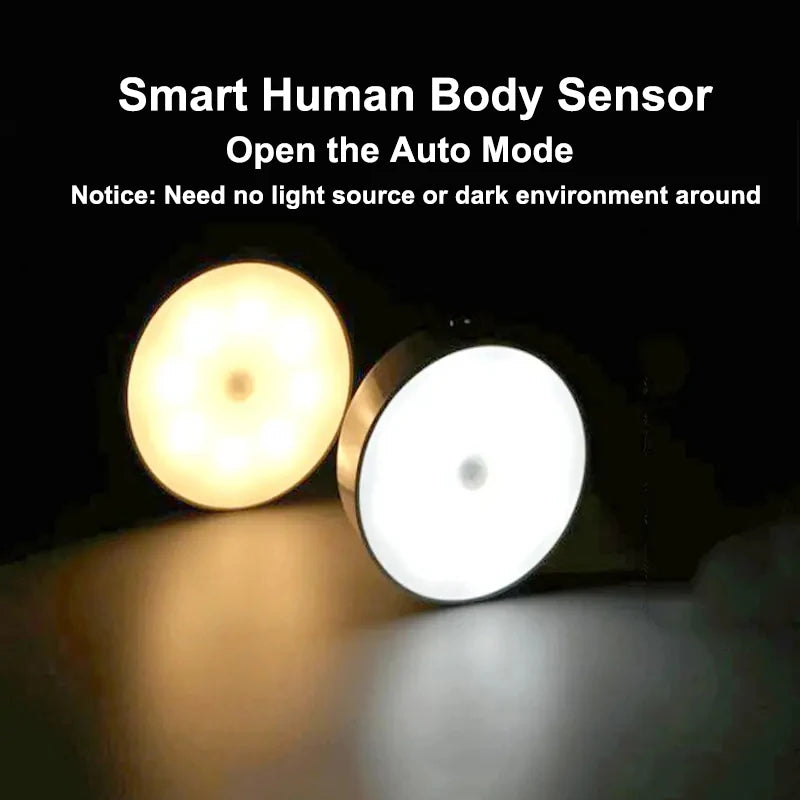 SmartGlow™ Motion Sensor Night Light – USB Rechargeable & Magnetic
