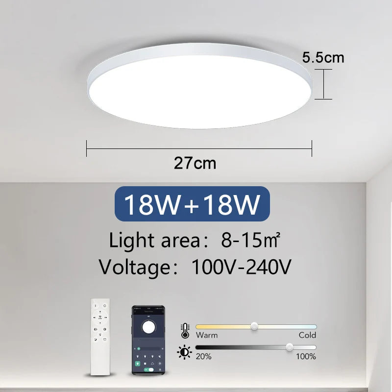 SmartGlow™ Smart LED Ceiling Light – Dimmable with App & Remote Control