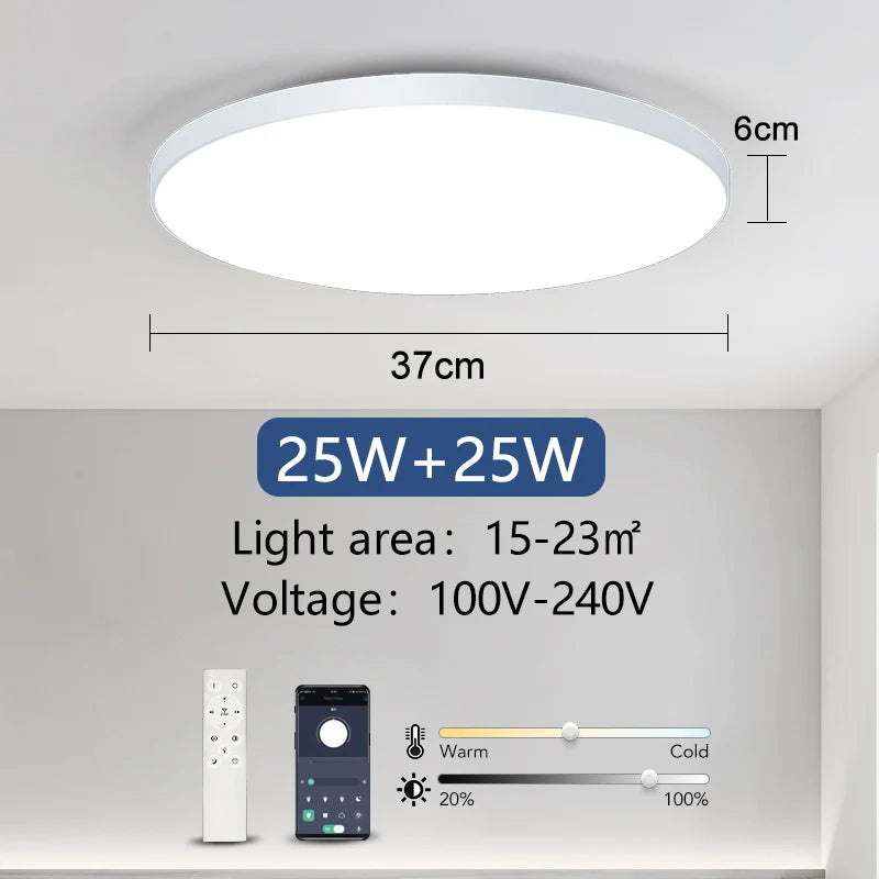 SmartGlow™ Smart LED Ceiling Light – Dimmable with App & Remote Control